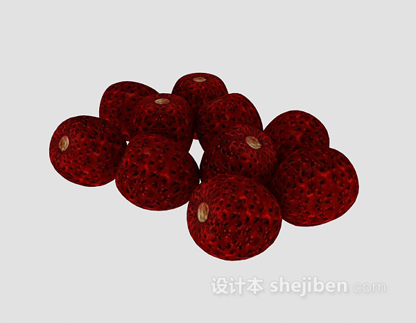草莓水果3d模型下载