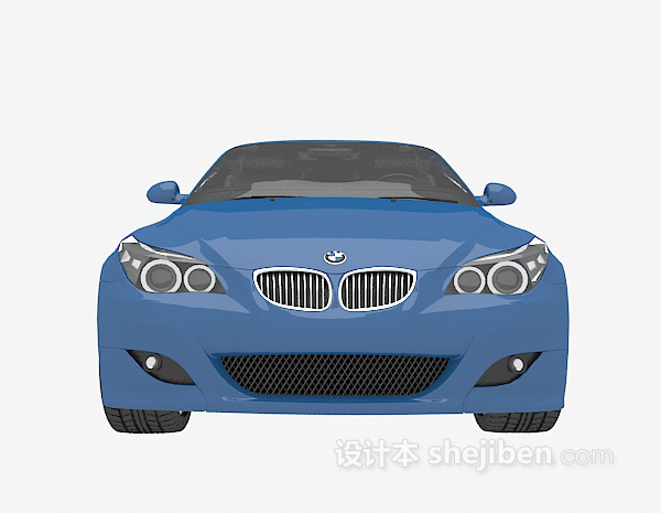 蓝色汽车3d模型下载