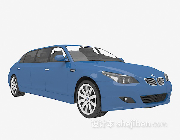 设计本蓝色汽车3d模型下载
