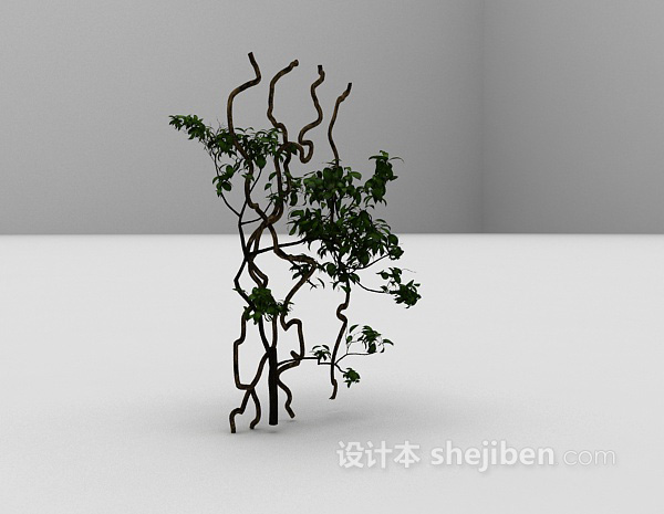设计本绿色藤蔓植物3d模型下载