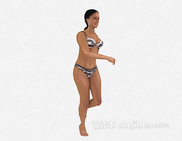 免费沙滩女人3d模型下载