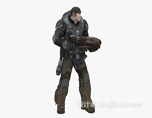 武装的男士3d模型下载