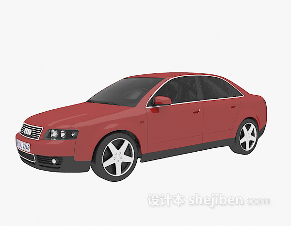 免费深红色汽车3d模型下载