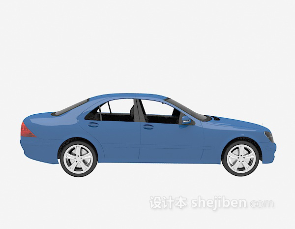 蓝色车模型3d下载