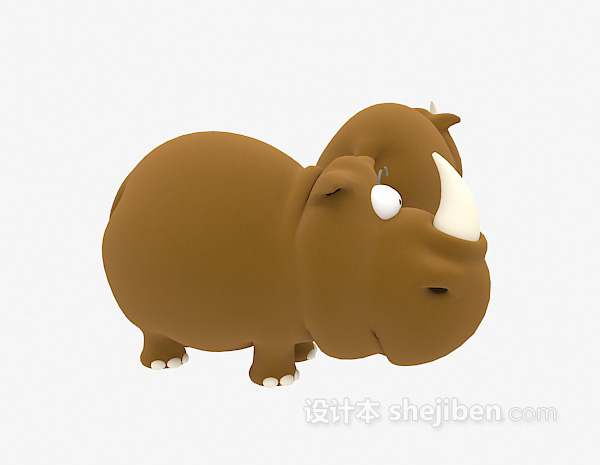设计本儿童动物玩具水牛3d模型下载