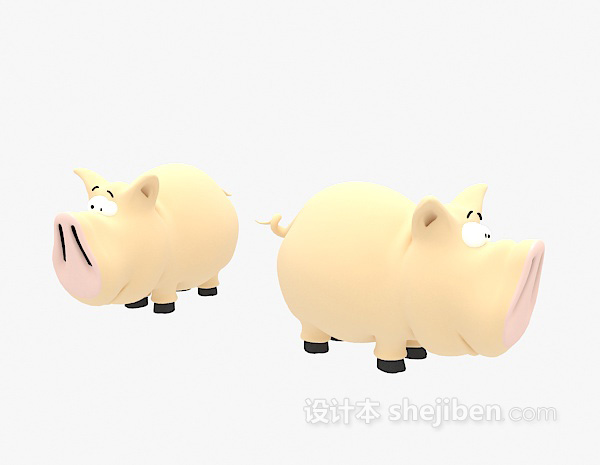 免费儿童动物玩具河马3d模型下载