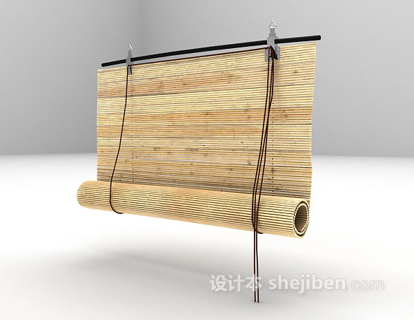 免费卷式竹窗帘3d模型下载