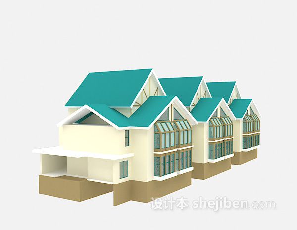 欧式风格免费别墅3d模型下载