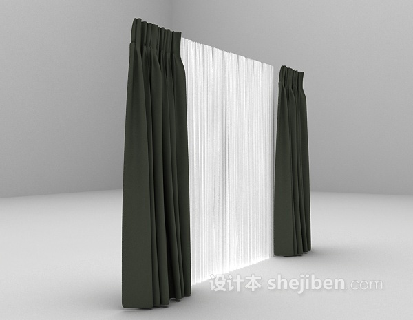 现代风格家庭窗帘3d模型下载
