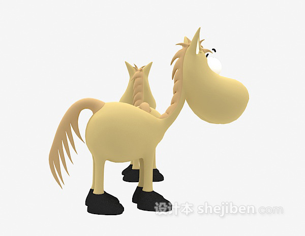 现代风格儿童动物玩具马3d模型下载