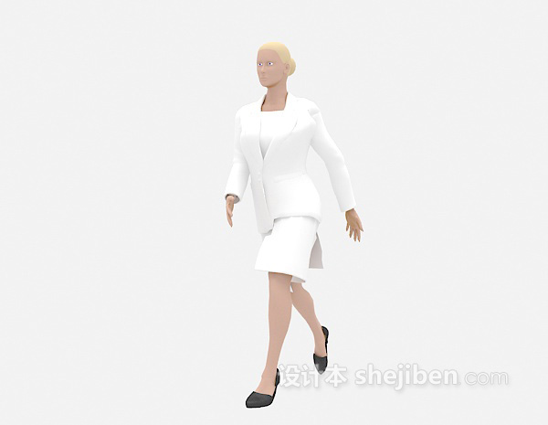 白衣女士3d模型下载