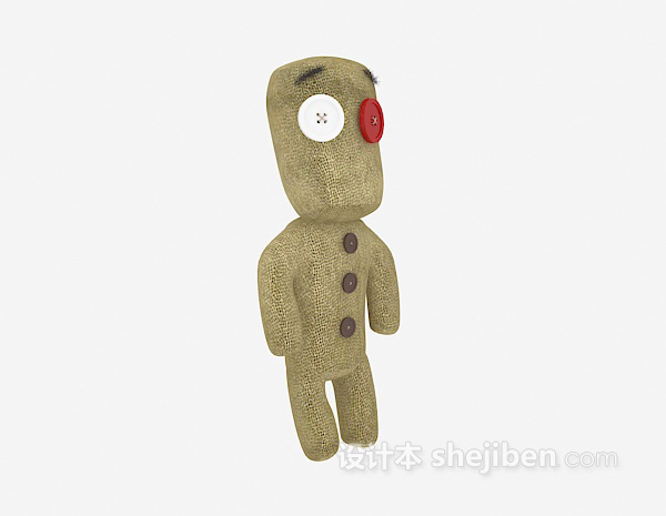 设计本儿童玩具木头人3d模型下载