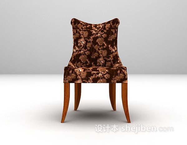 设计本棕色家居椅3d模型下载