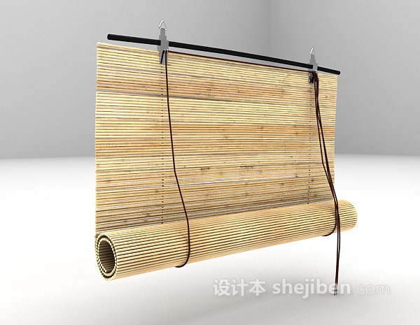 设计本卷式竹窗帘3d模型下载