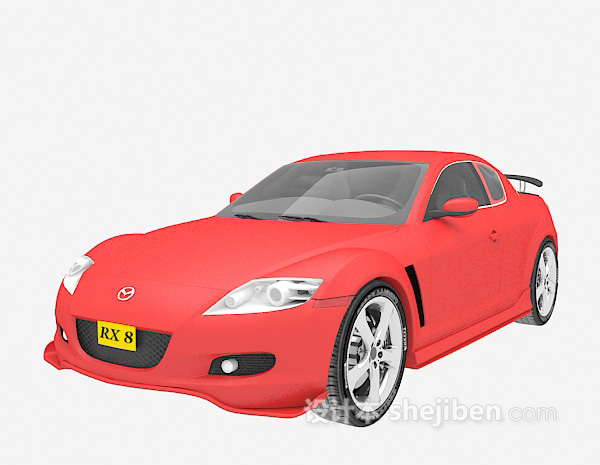 免费红色小车欣赏3d模型下载