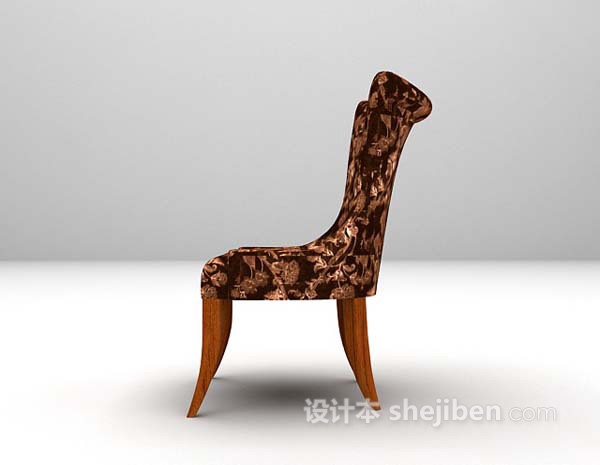 欧式风格棕色家居椅3d模型下载