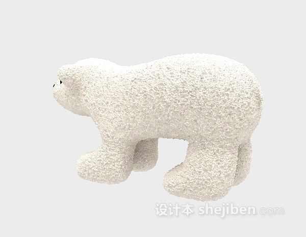 现代风格北极熊玩具3d模型下载