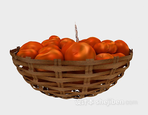 现代风格黄色果篮水果3d模型下载