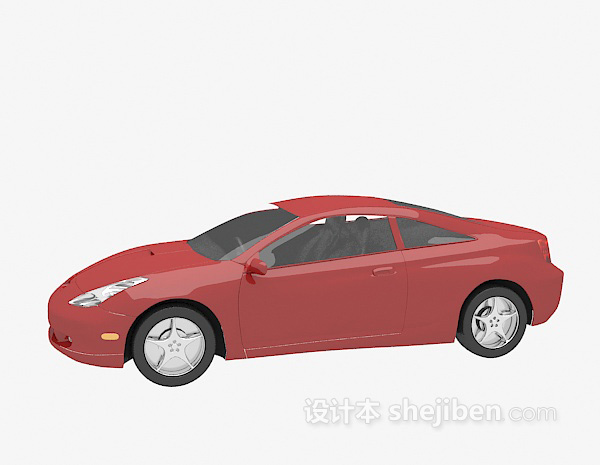 免费红色车3d模型下载