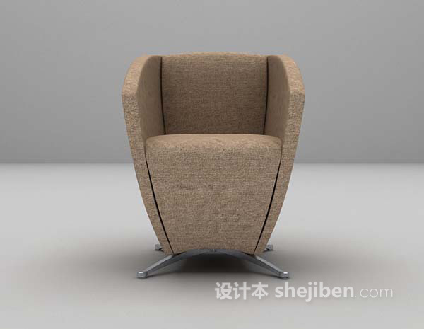 设计本布艺椅子3d模型下载