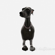 黑色狗动物 3d模型下载