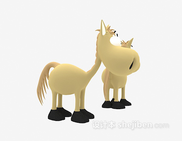 设计本儿童动物玩具马3d模型下载