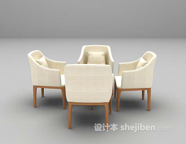 设计本灰色桌椅推荐3d模型下载