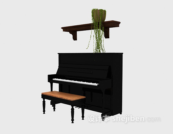 现代风格钢琴组合3d模型下载
