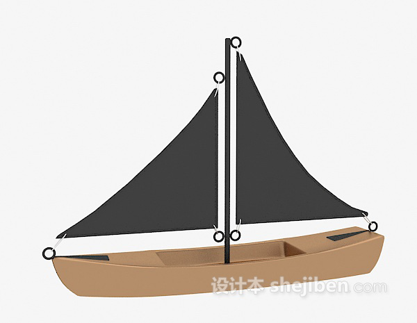 设计本小帆船3d模型下载