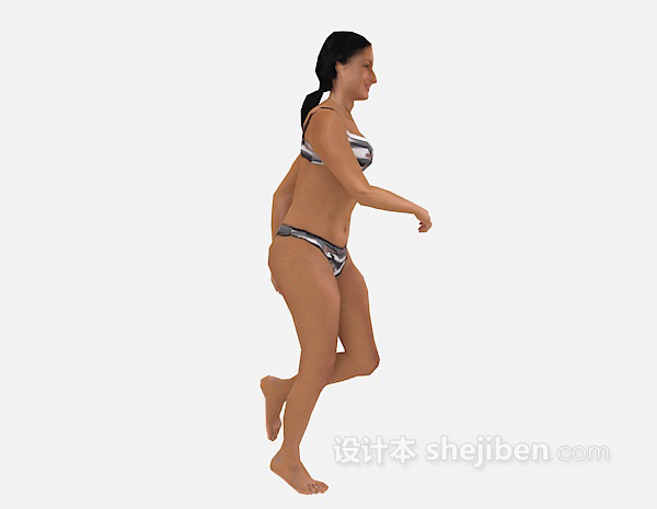 现代风格沙滩女人3d模型下载