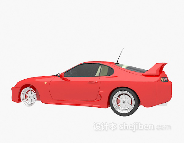 现代风格红色max汽车3d模型下载