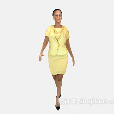 黄衣女士3d模型下载