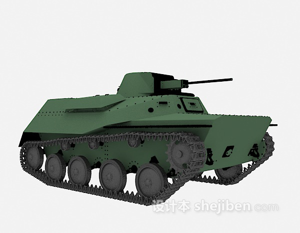 现代风格绿色坦克3d模型下载