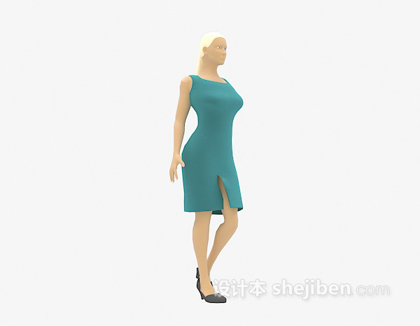 现代风格长裙女士3d模型下载