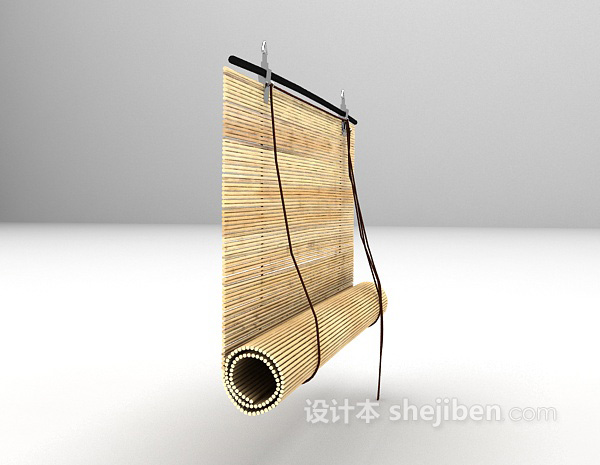 现代风格卷式竹窗帘3d模型下载