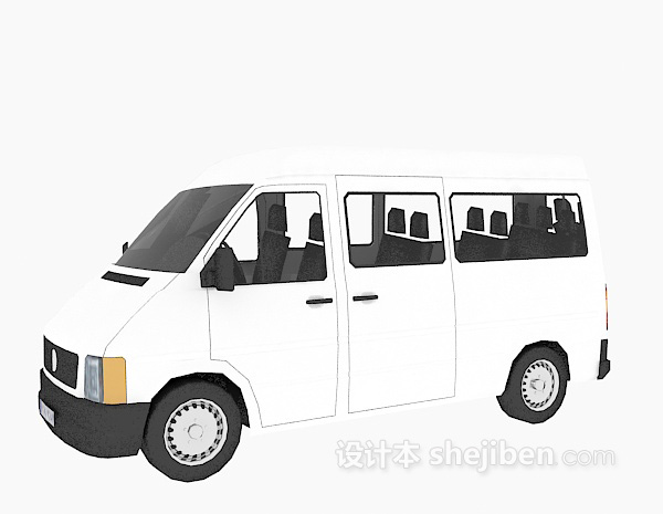 免费白色面包车的3d模型下载