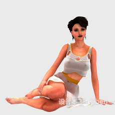 白衣性感美女3d模型下载