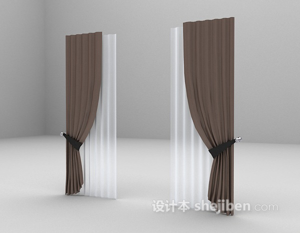 免费现代装饰窗帘3d模型下载