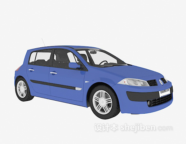 设计本蓝色的车辆3d模型下载