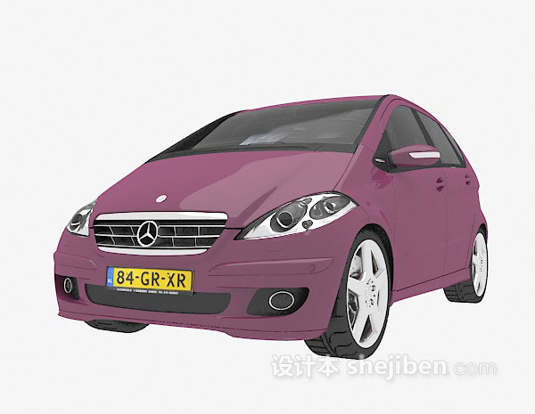 现代风格紫色汽车3d模型下载