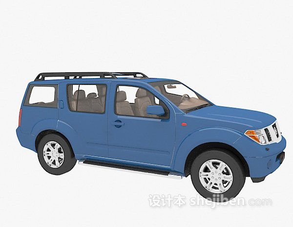 现代风格蓝色越野车3d模型下载