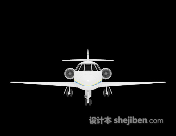 白色飞机3d模型下载