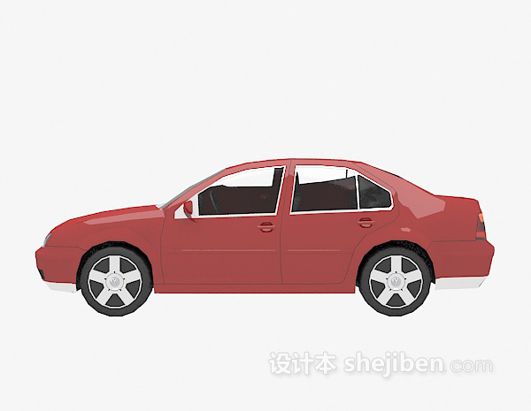 现代风格红色大众车的3d模型下载