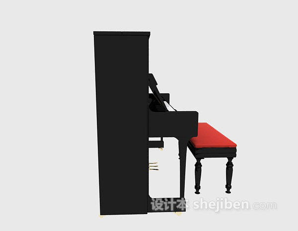现代风格黑色钢琴推荐3d模型下载