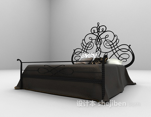 设计本金属双人床欣赏3d模型下载