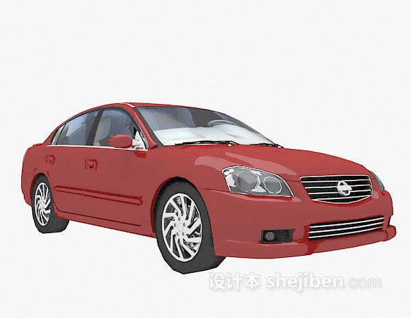 设计本汽车红色的3d模型下载