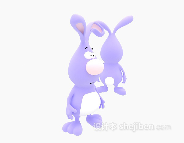 设计本紫色儿童动物玩具3d模型下载