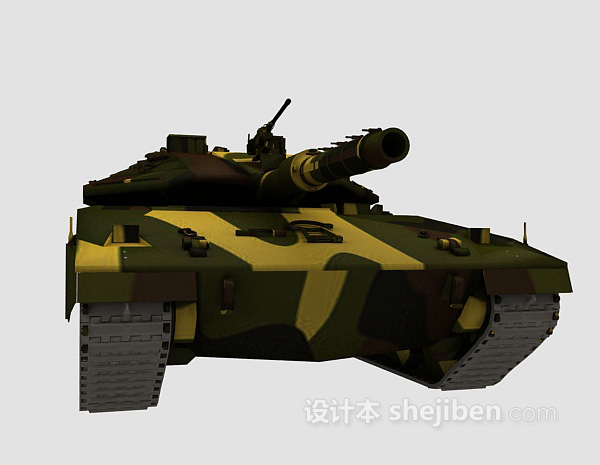 设计本绿色军事坦克3d模型下载