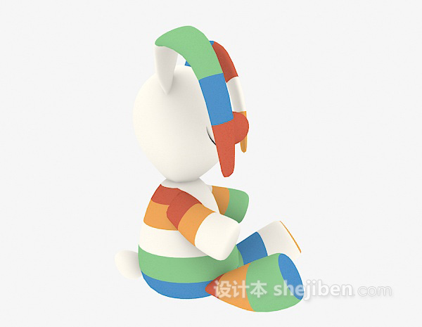 现代风格儿童玩具兔子 3d模型下载