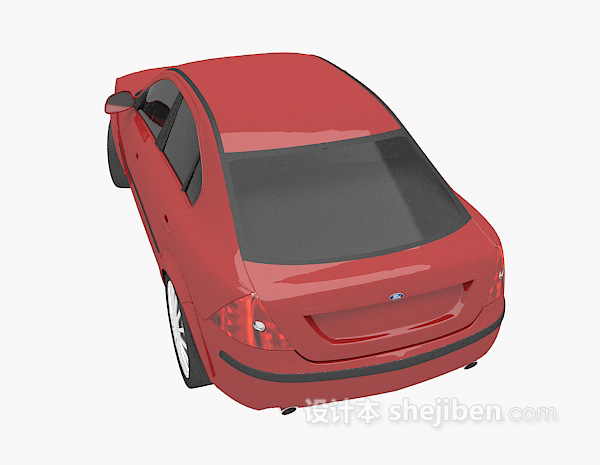 现代风格红色小车的3d模型下载